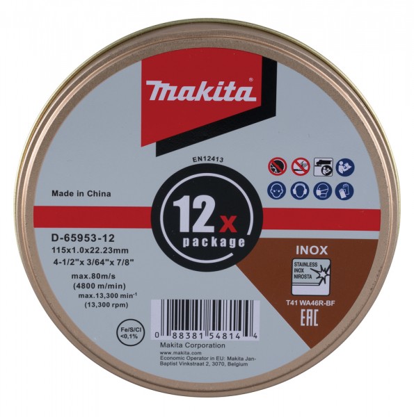 Makita D-65953-12 Trennscheibe 115 x 1,2 mm INOX 12Stück     1023 2223