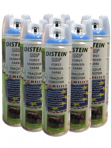 6x Distein Signierspray Markierspray Forstmarkierfarbe Ergonom 360° neonblau