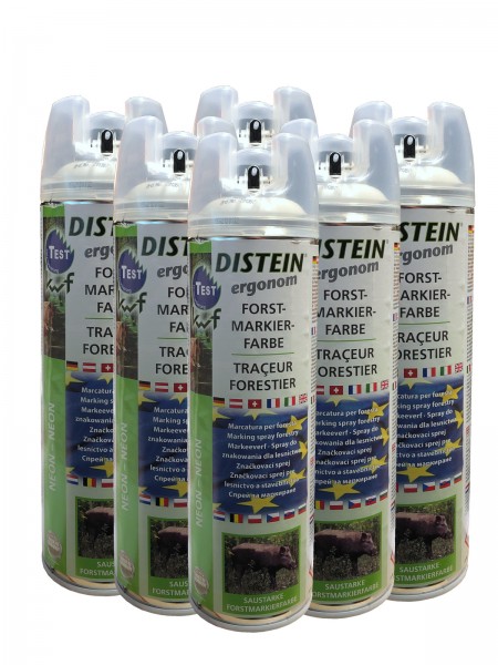 6x Distein Signierspray Markierspray Forstmarkierfarbe Ergonom weiß