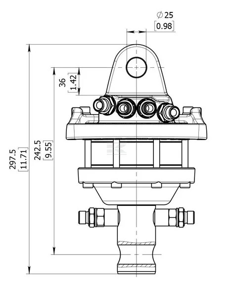 Drehmotor Rotator Greifermotor 3,0 Tonnen Endlos Verladezange Holzzange Rückezange Rückewagen 0124 8568
