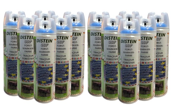 12x Distein Signierspray Markierspray Forstmarkierfarbe Ergonom 360° neonblau