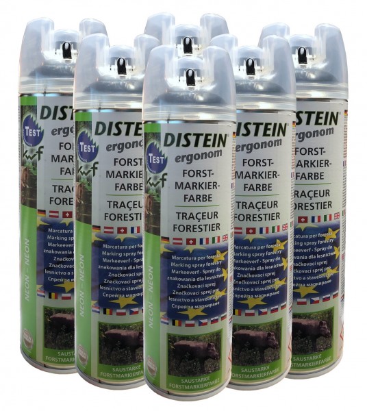 6x Distein Signierspray Markierspray Forstmarkierfarbe Ergonom schwarz