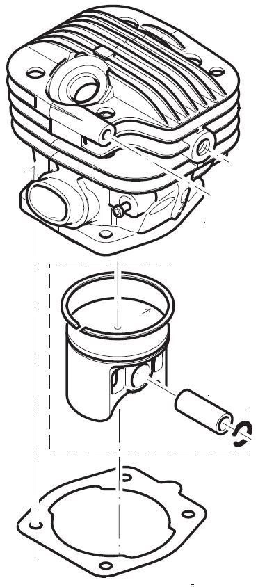 Dolmar Makita Zylinder und Kolben D = 52 HeadDeco SLR
