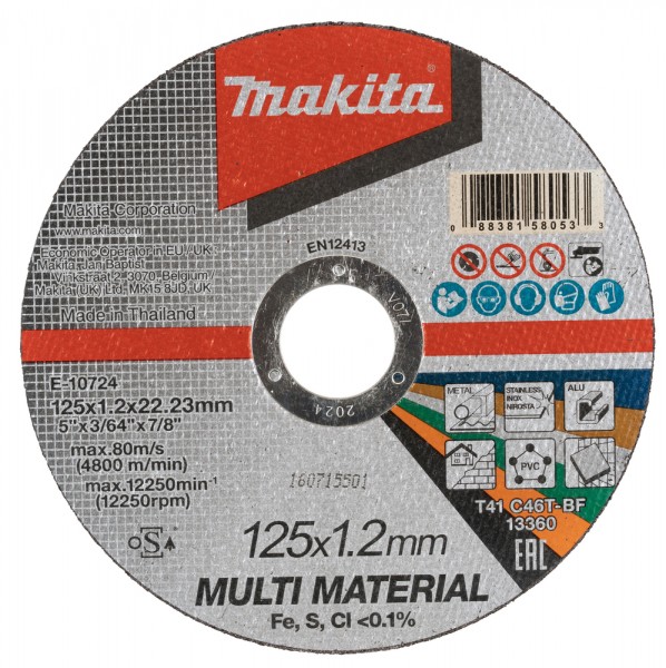 Makita E-10724-10 Trennscheibe 10 Stück Multimaterial 125 x 1,2 mm    0522 8405