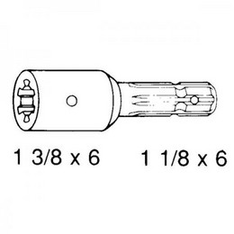 Zapfwellenadapter von 1 3/8 zu 1 1/8
