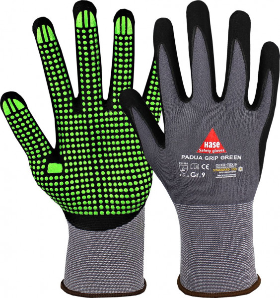 PADUA GRIP Green Sicherheitshandschuhe Gr10 schwarz     1019 2851