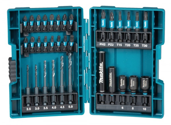 Makita B-66896 33-teiliges Bohrer-Bit-Set aus der Impact-Black-Serie 0323 8205