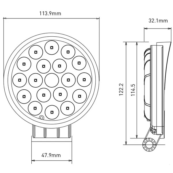 LED Arbeitsscheinwerfer 24W 1920lm - Flutlicht Deutsch Anschluss 1223 6489