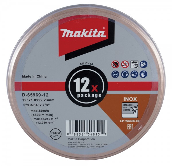 Makita Trennscheibe 125 x 1,0 mm INOX 12Stück 0923 6126