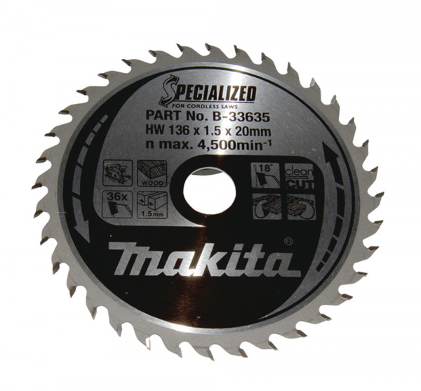 Makita B-33635 SPECIALIZED Sägeblatt 136x20x36Z