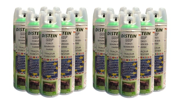 12x Distein Signierspray Forstmarkierfarbe Ergonom 360° Farbe neongrün