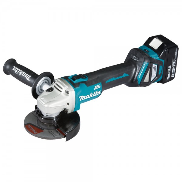 Makita DGA511RTJ Akku-Winkelschleifer Set 2 x 5Ah und Ladegerät 18V