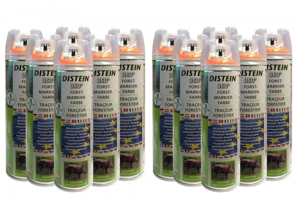 12x Distein Signierspray Markierspray Forstmarkierfarbe Ergonom 360° neonorange