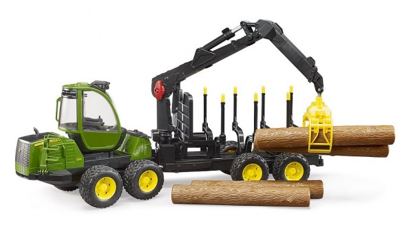 BRUDER 02133  John Deere 1210E Rückezug mit 4 Baumstämmen und Holzgreifer   1222 8041