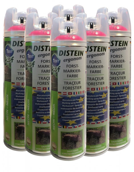 6x Distein Signierspray Markierspray Forstmarkierfarbe Ergonom neonpink 0322 8420