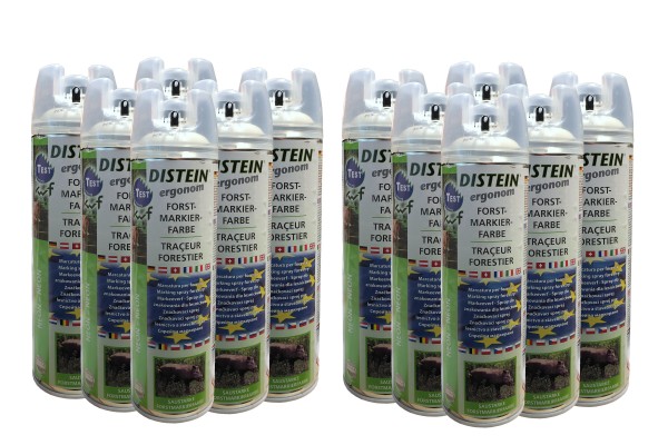 12x Distein Signierspray Markierspray Forstmarkierfarbe Ergonom weiß