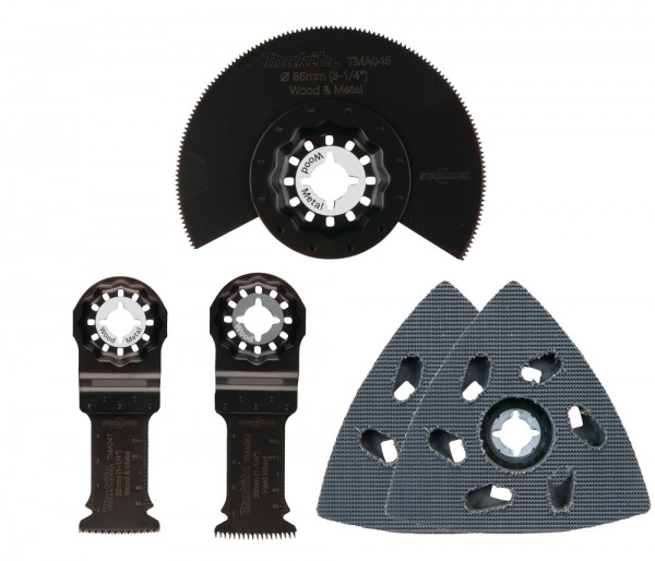 Makita B-67511 Schreiner-Set Multifunktionswerkzeug 5-teilig  TMA045  TMA047  TMA053  2x TMA078