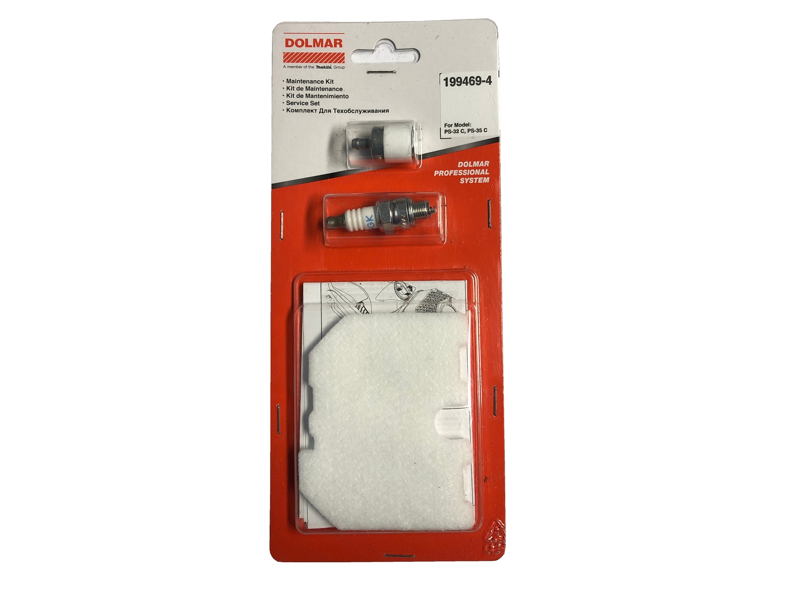 Makita Dolmar Motorwartung-Set Nylonfilter 199469-4 PS35C, PS-35 C ...