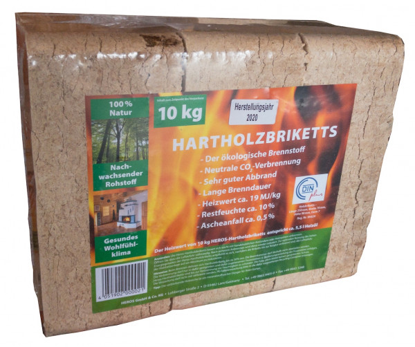 10 kg HEROS Hartholzbriketts 0520 4348